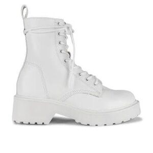 Steve Madden White Combat Boots